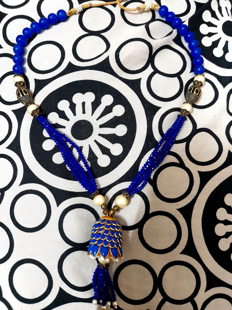 Combo Blue Necklace With Self Pendant