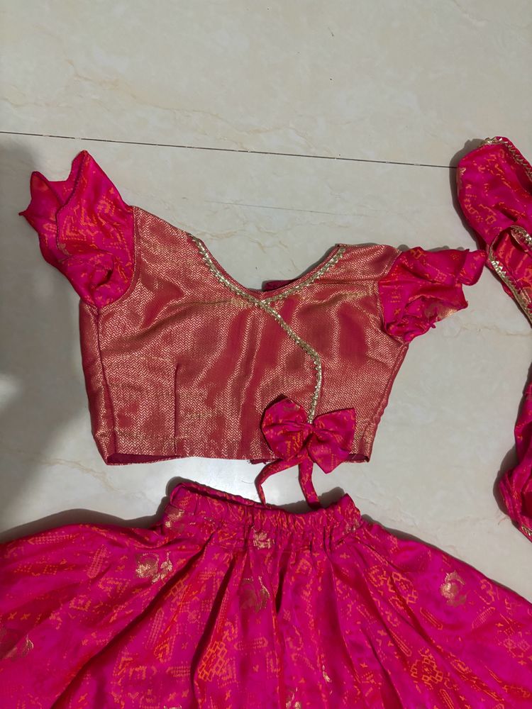 Lengha Duppta Blouse Set For Baby Girl