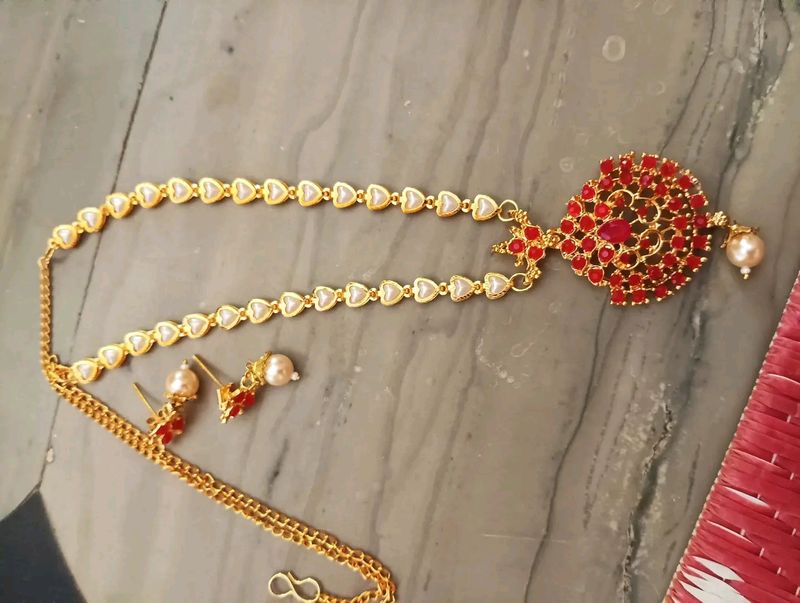 Rajwadi Pearl Necklace Set