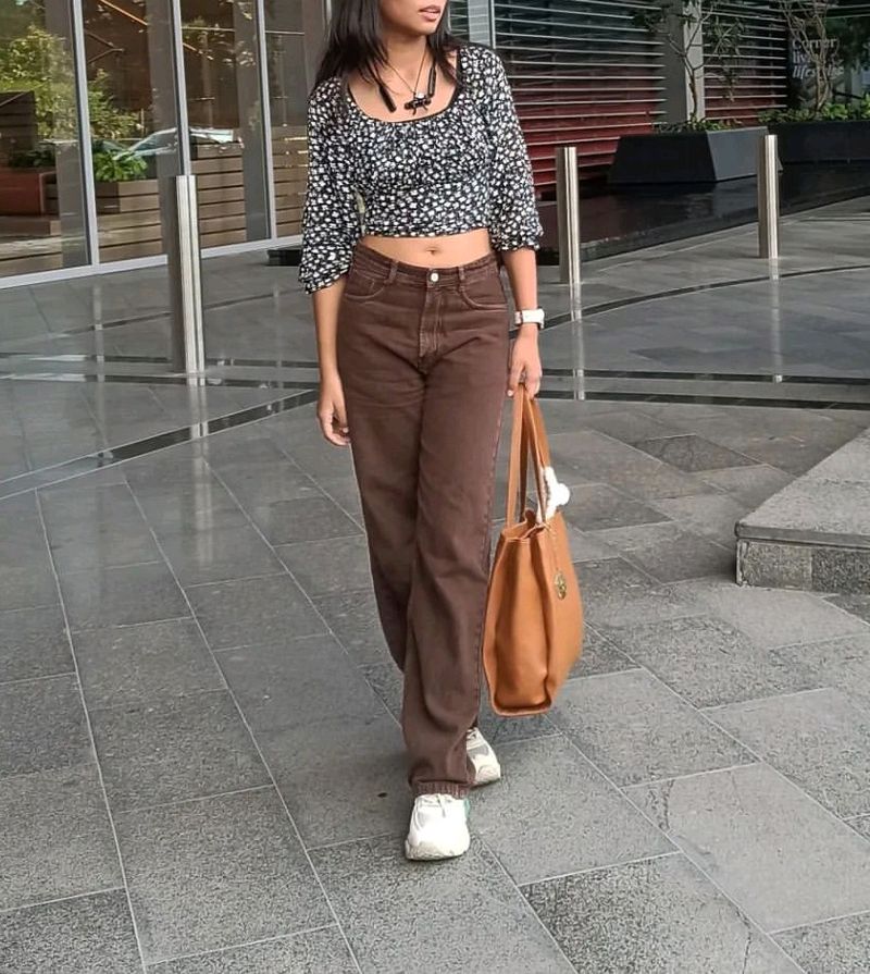 Trendy Brown Loose Fit Jeans