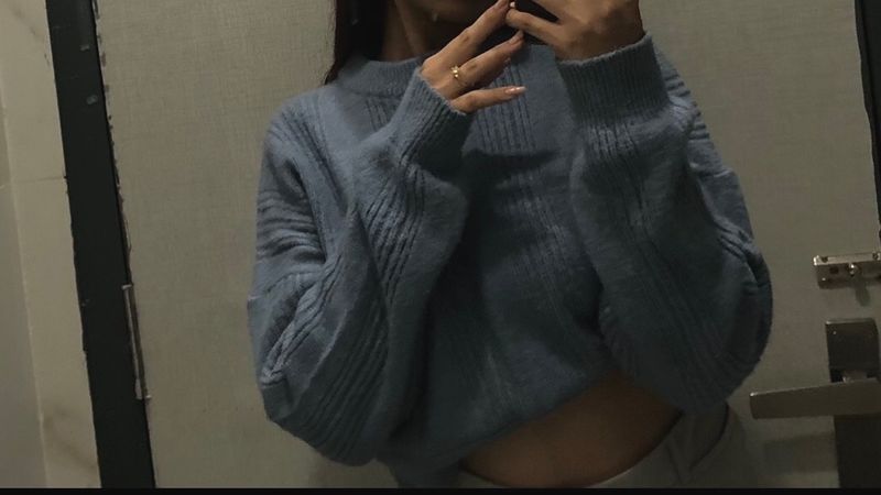 Cropped Knitted Jumper