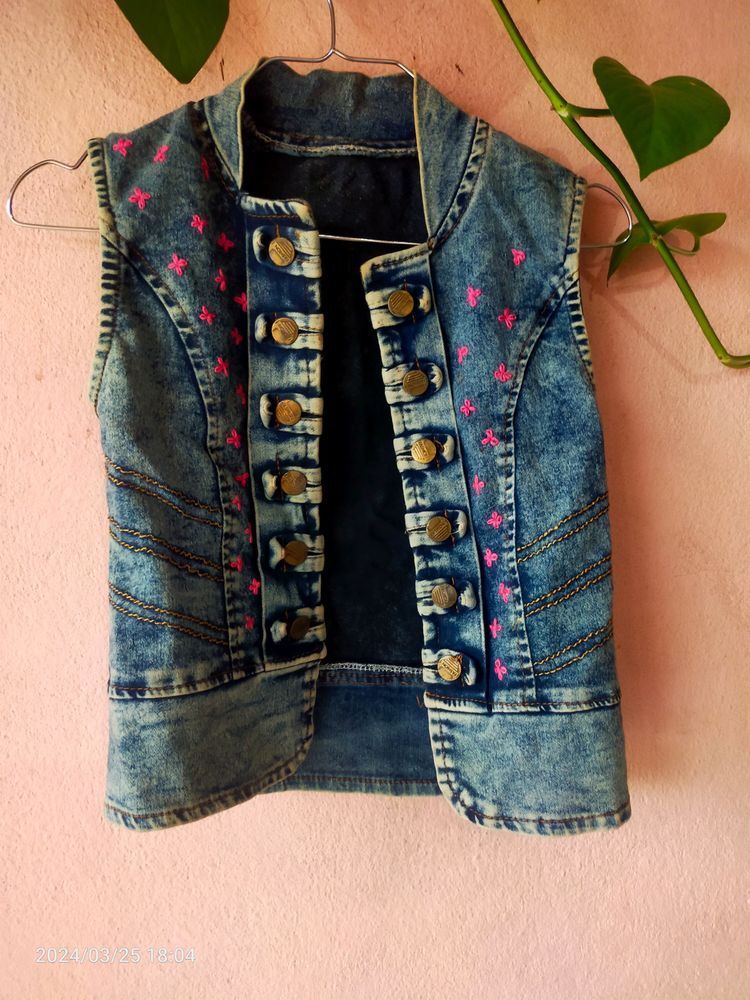 Denim Jacket With Embroidery