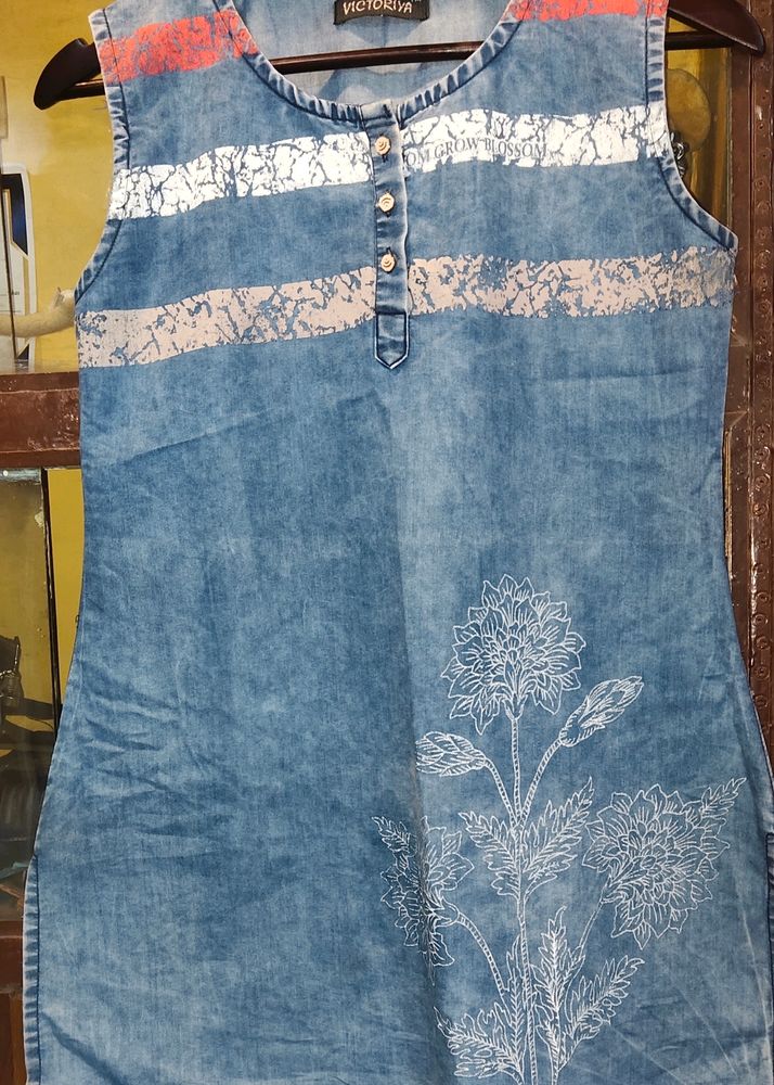 Short Denim Kurta