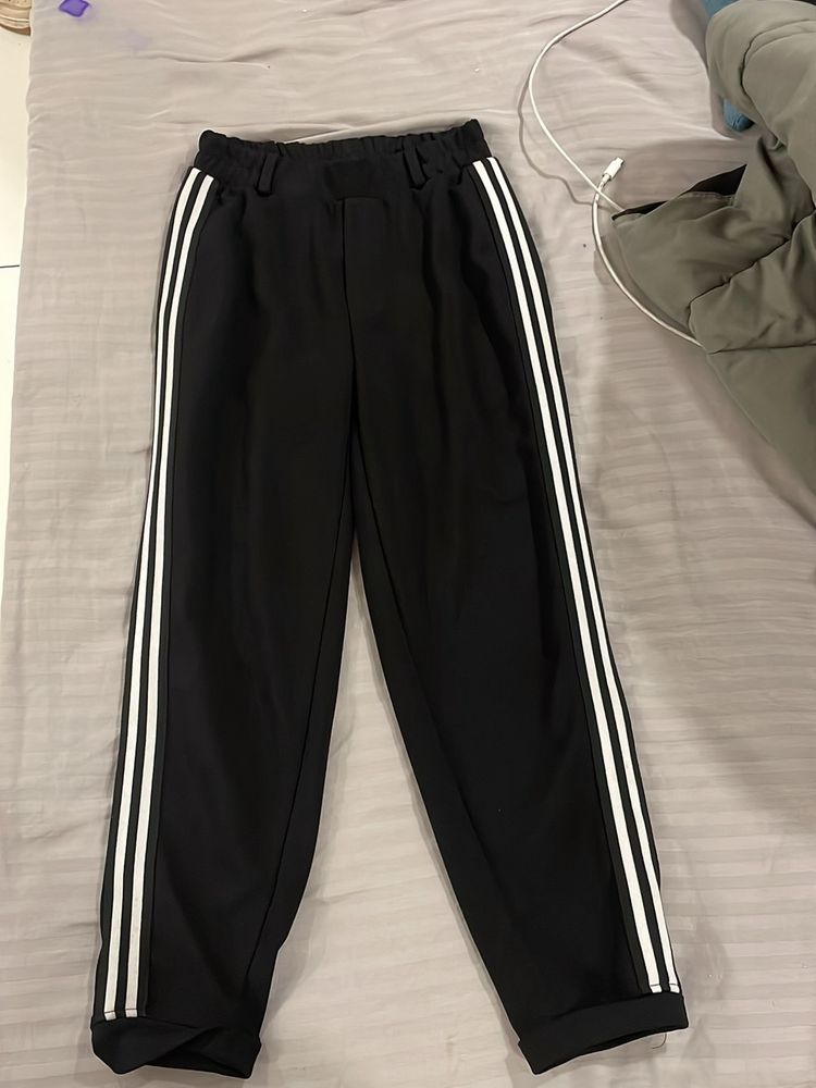 Black And White Striped Joggers