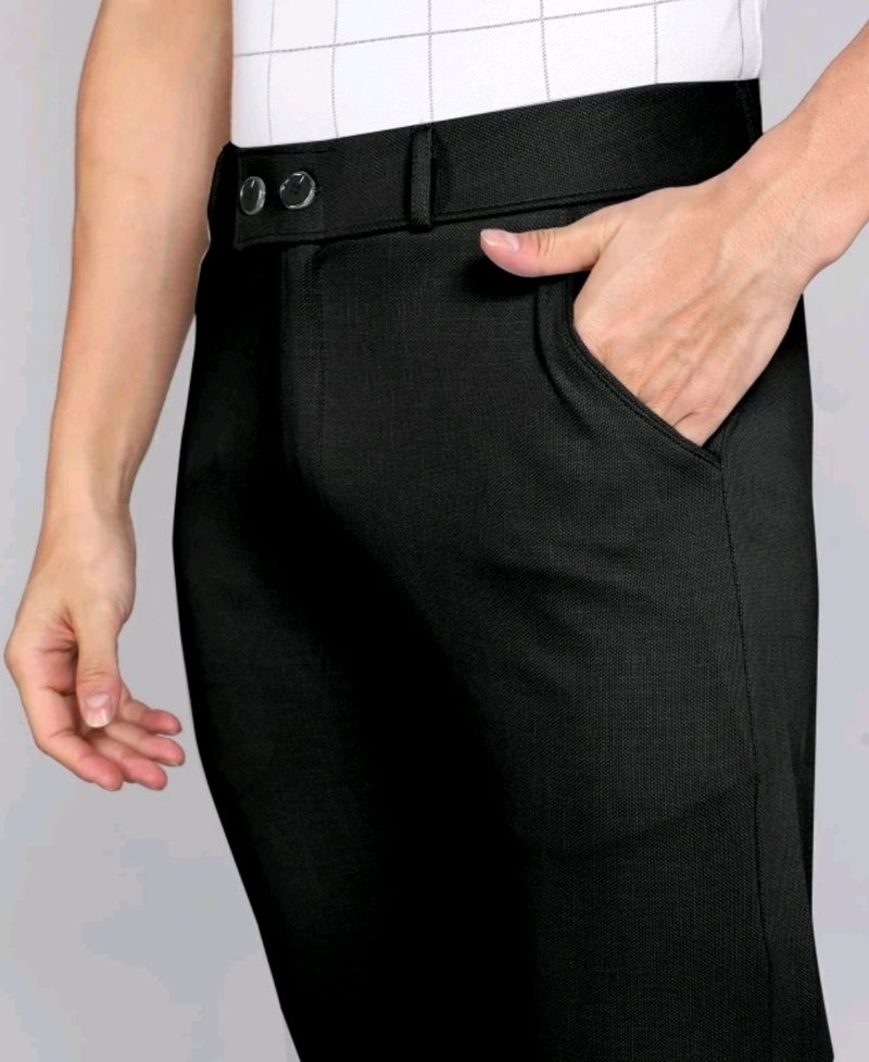 Relaxed Men Black Trouser (Stretchable) 34 Size