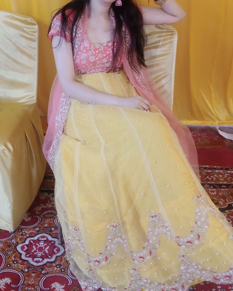 New Yellow And Pink Lehenga