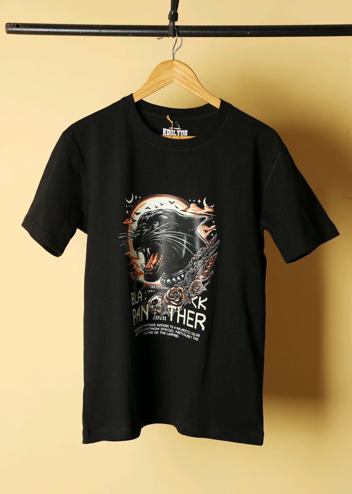 Tshirt With Black Panther Graphic Print