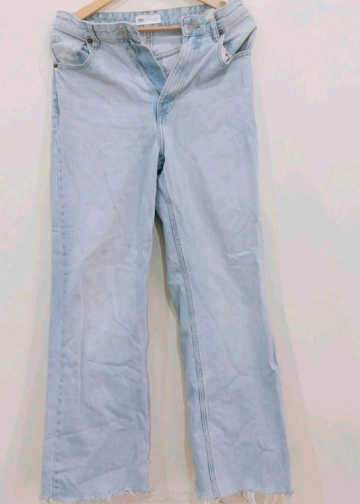 Zara Blue Flared Jeans For Women Size 30