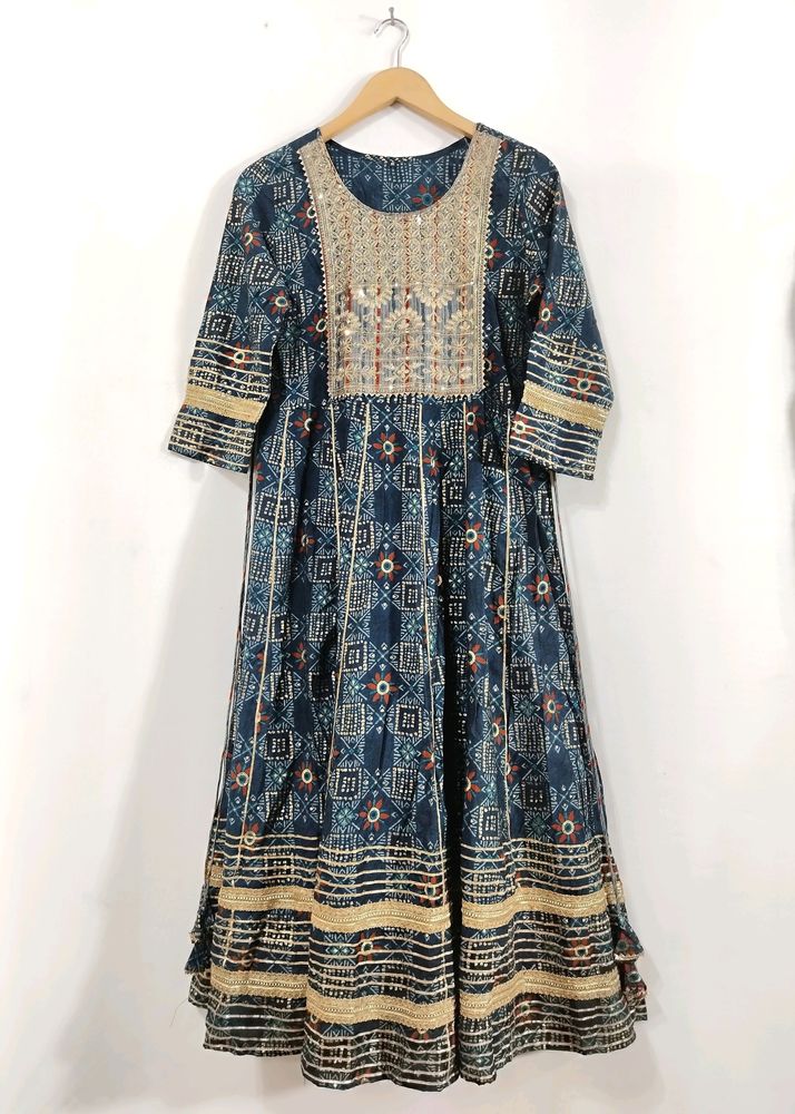 Blue Printed Kurti ( Women)