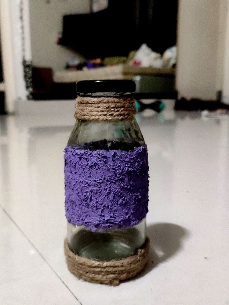 Decorative Lavender Glass Bottle With Jute Finishi