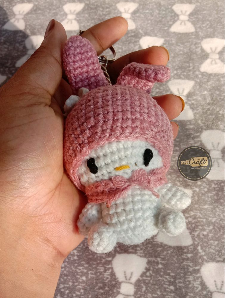 Cartoon Character Melody Crochet Keychain