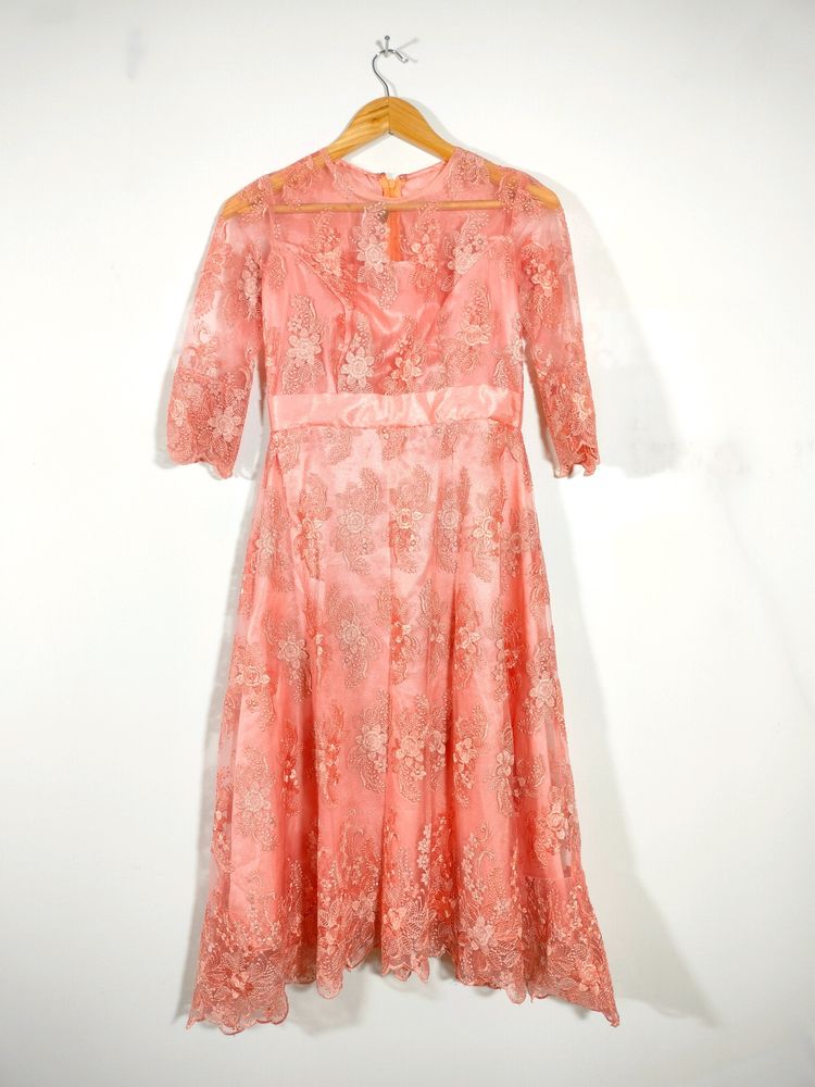 Peach Embroidery Dresses (Women's)