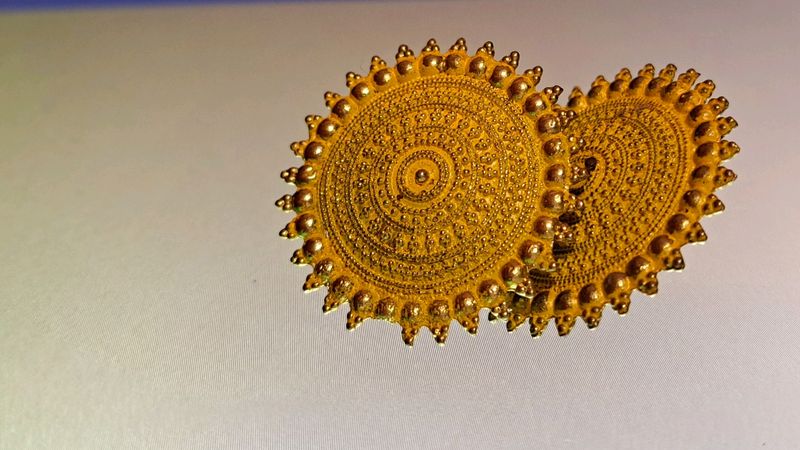 Yellow color Meenakari Round Top earrings for wome