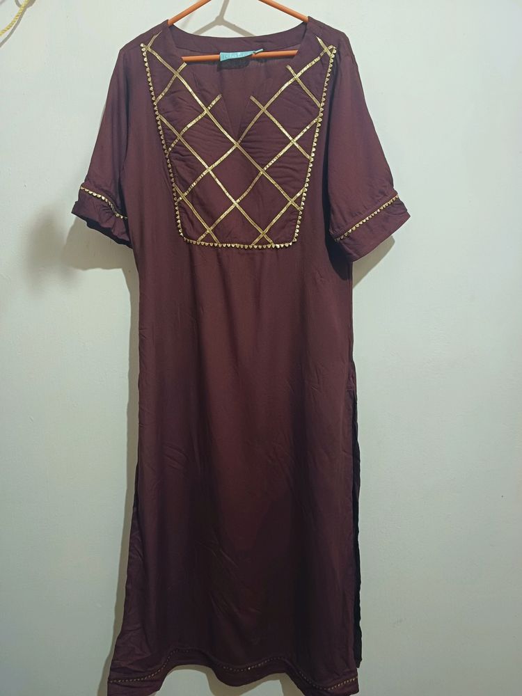 Brown Kurtha Set