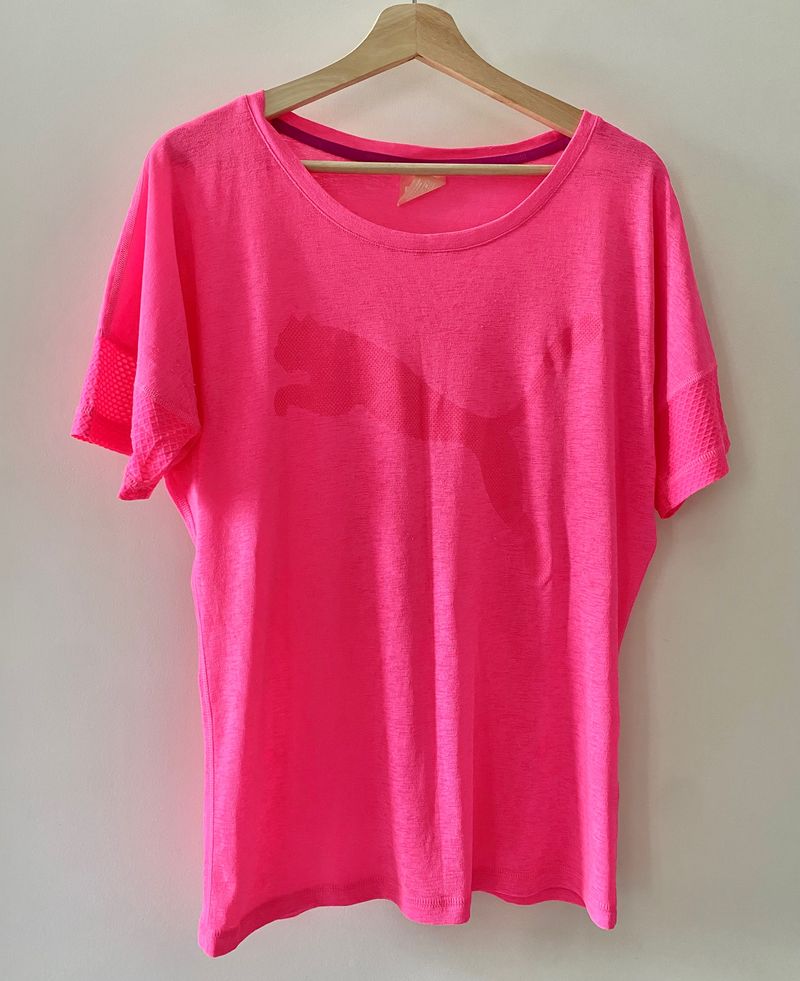 Puma Neon Pink Loose Sports Tshirt