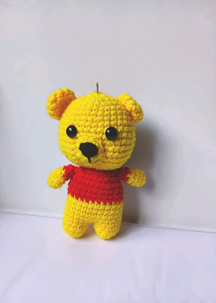 Winnie The Poo Crochet Amigurumi Keychain