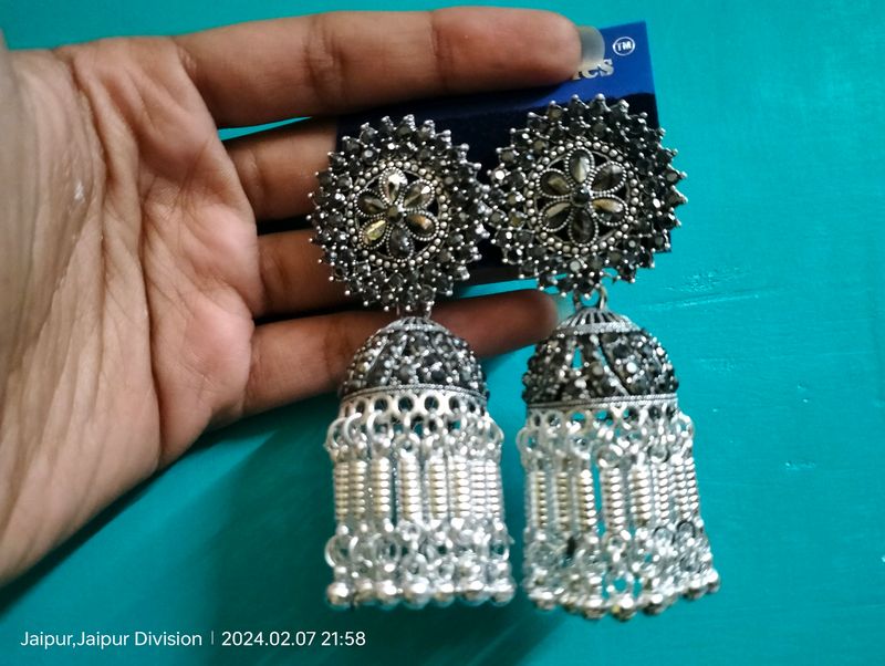 Oxidised Earrings Jhumka