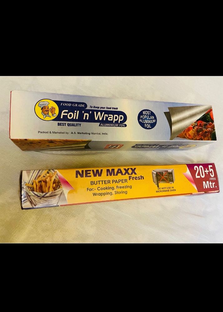 Combo Pack Of Aluminium Foil & Butter Wrap