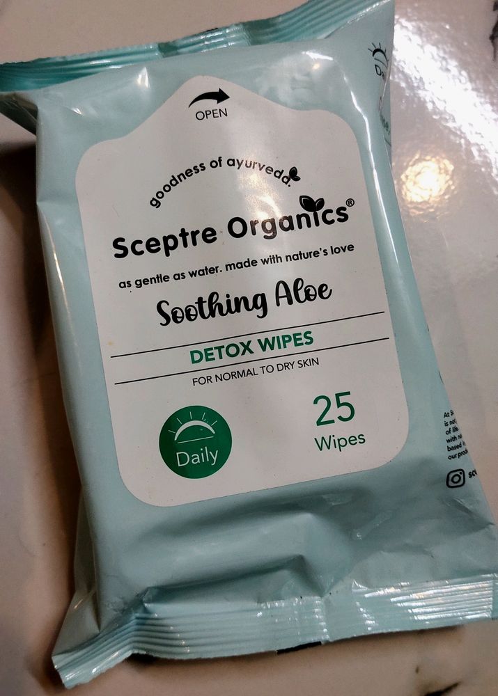 Facial daily glowing skin wipes (aloe vera)