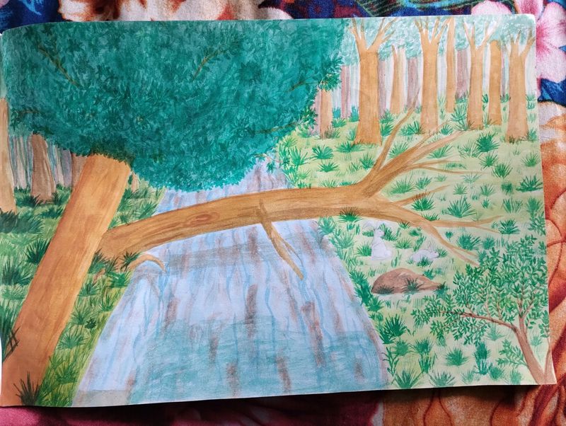 Forest River Side Painting (Sheet)