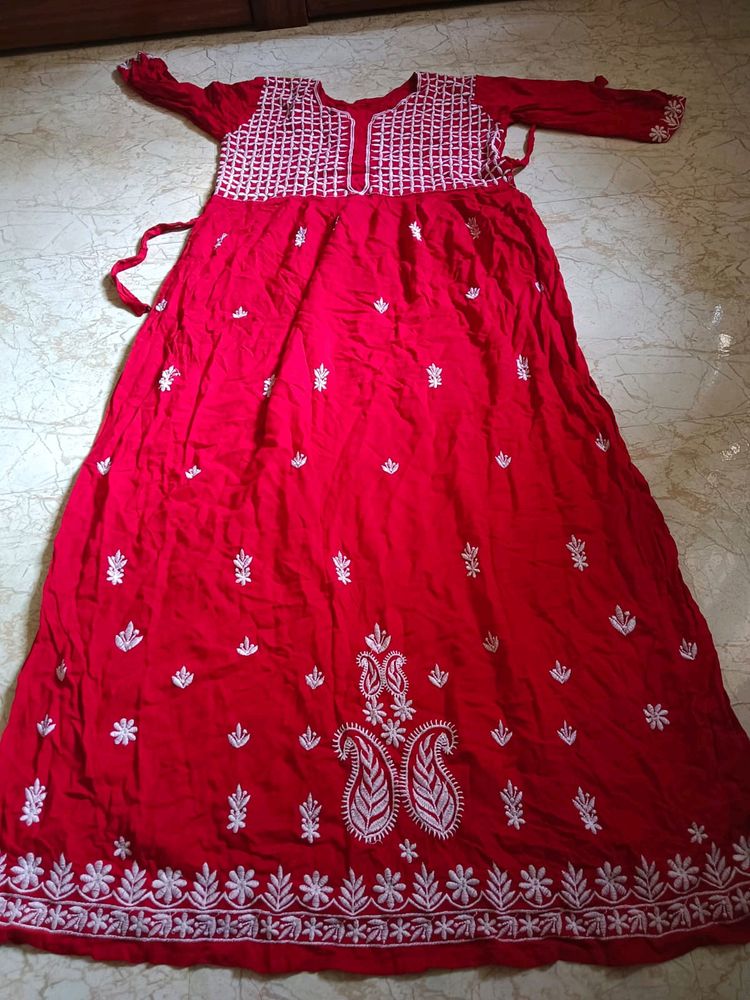 🥳Red Anarkali Full Length Dress...