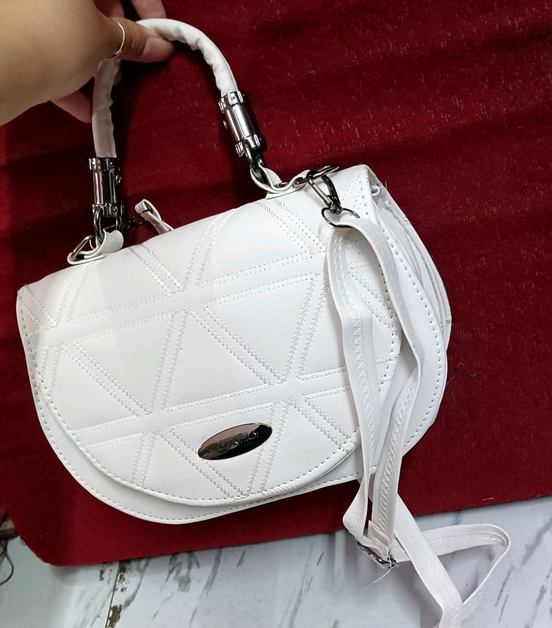 New White Leather Expensive Looking Bag