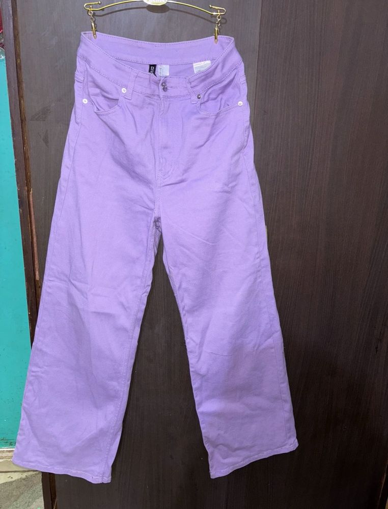 H&M Purple Wide Leg Jeans/Trousers