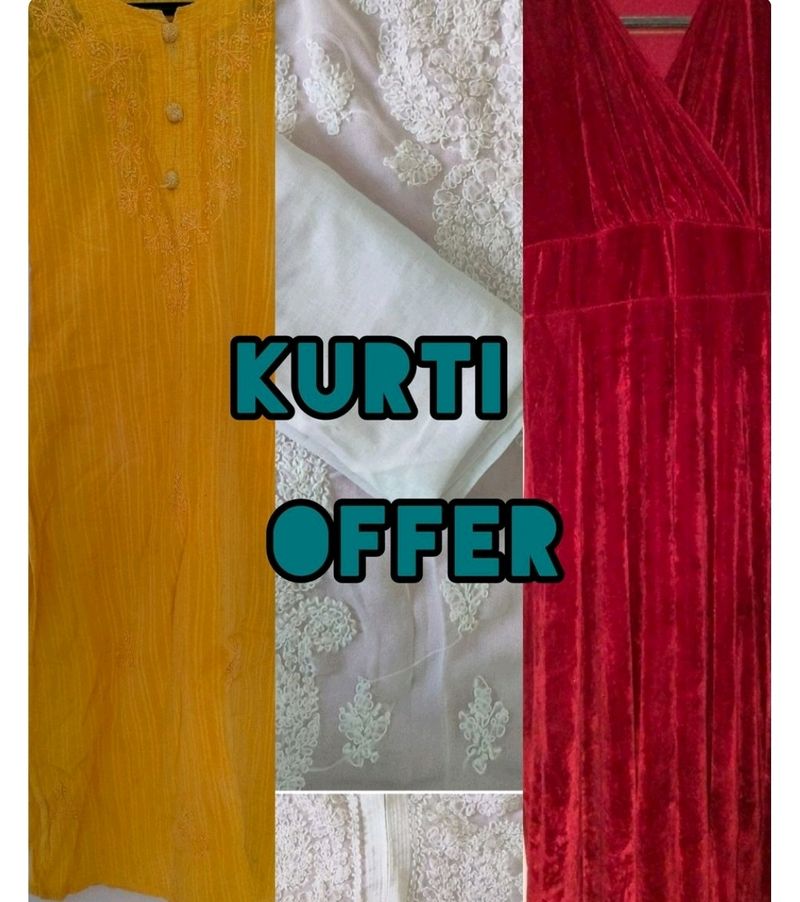 Kurti White And Yellow, Red Dress