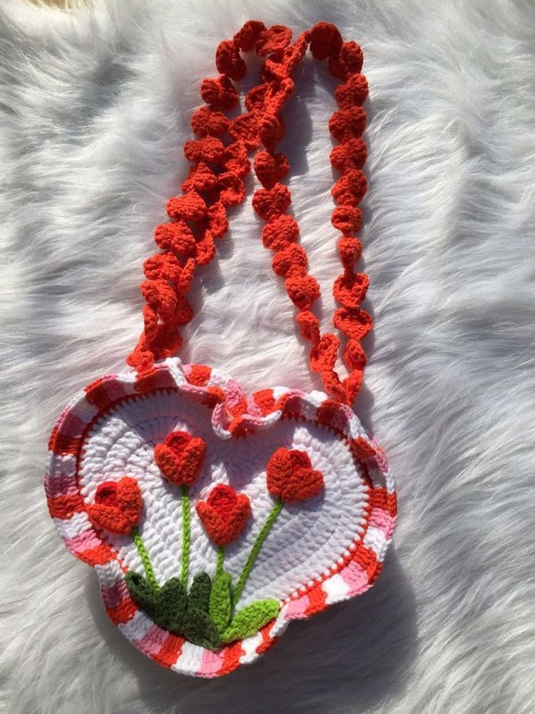 Crochet Heart Bag❤️🎀