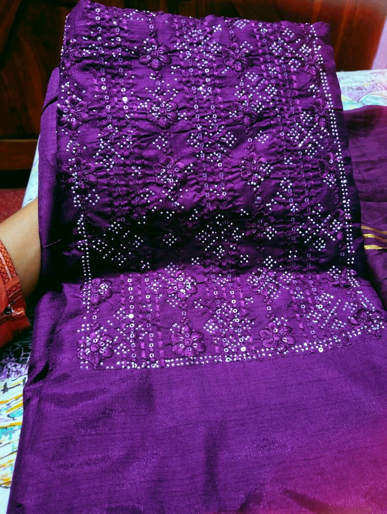 👗💜 Material With Top,Bottom And Dupatta