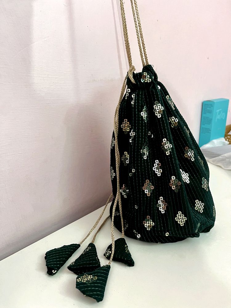 Party Potli Bag (Green)