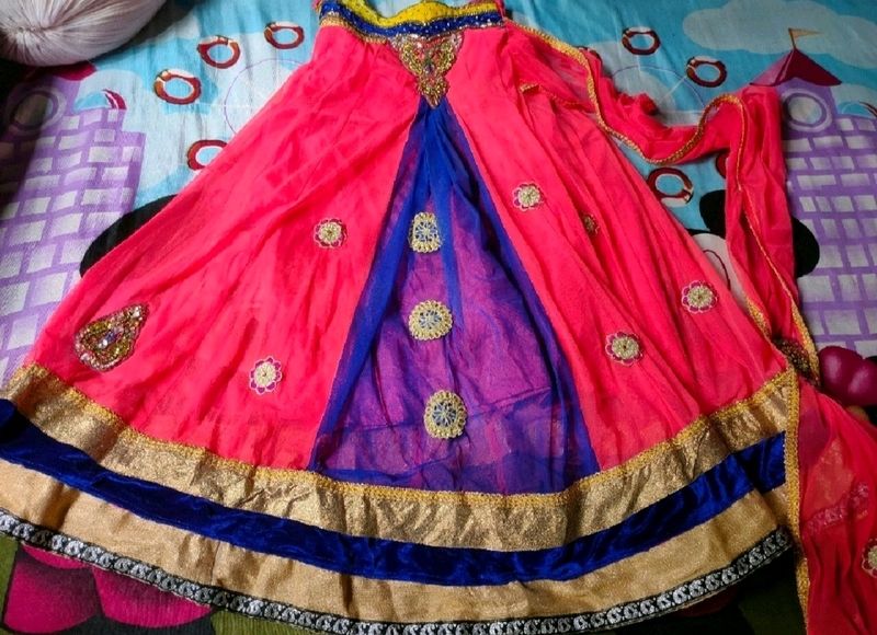 Rani Pink Lehenga For 14 To 15 Year Old Girls