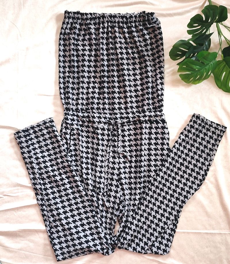 Houndstooth Tube Jumpsuit