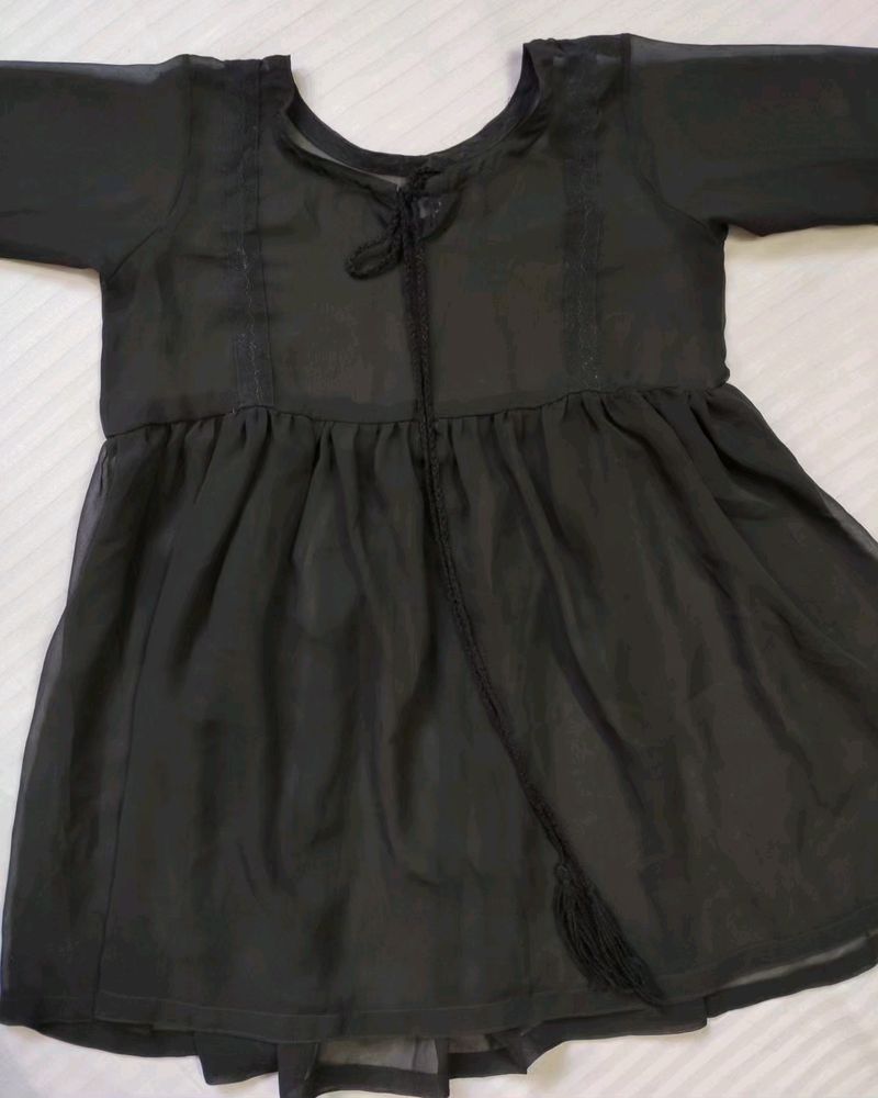 Black Sheer Short Kurta