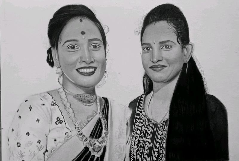 Portrait Art Work Handmade Draw