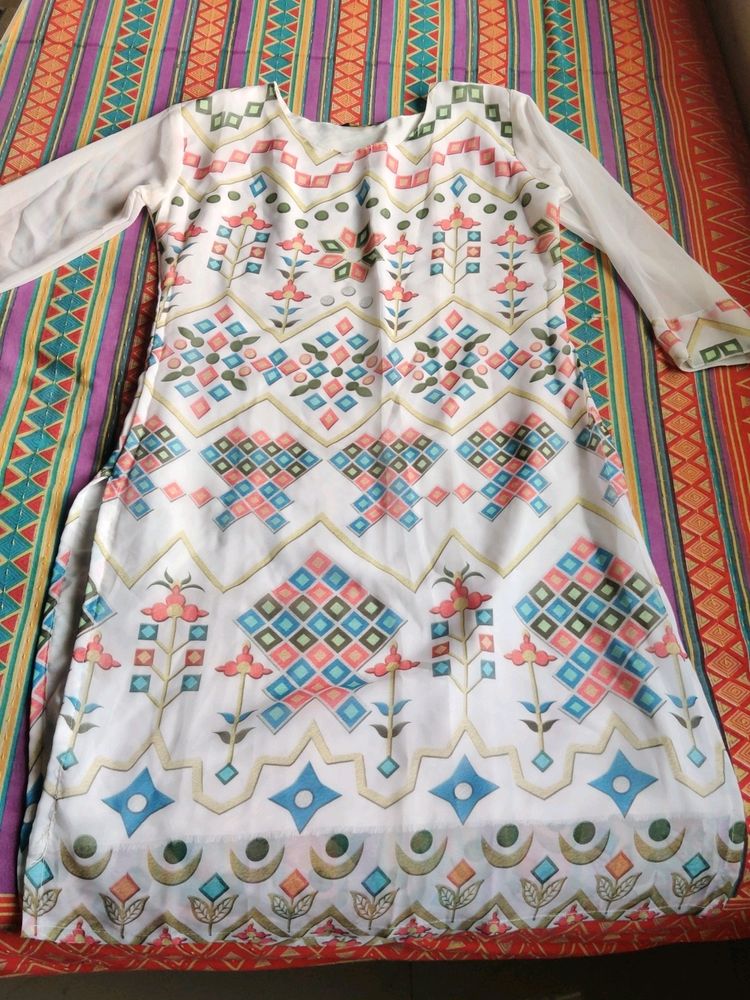 Brand New Unused White Ethnic Kurta Set For Women