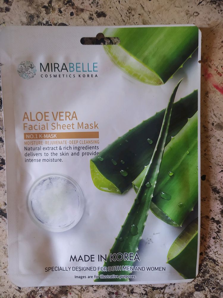 MIRABELLE Korean Aloevera Face Sheet Mask 💕