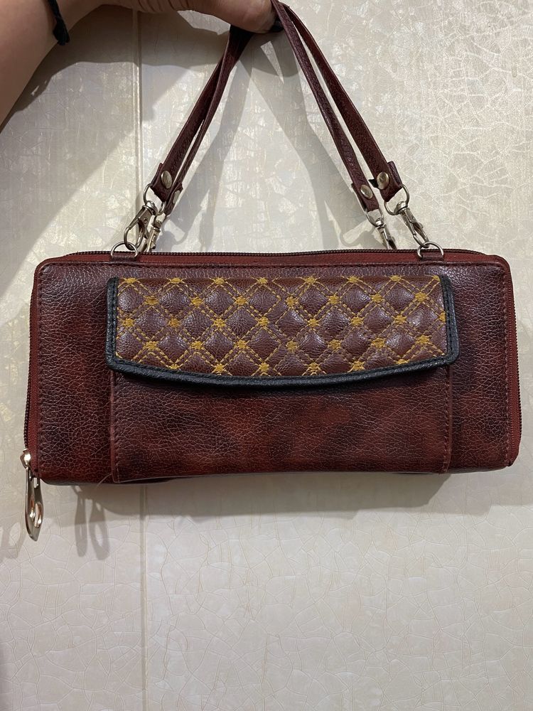 Synthetic Leather Wallet Handbag