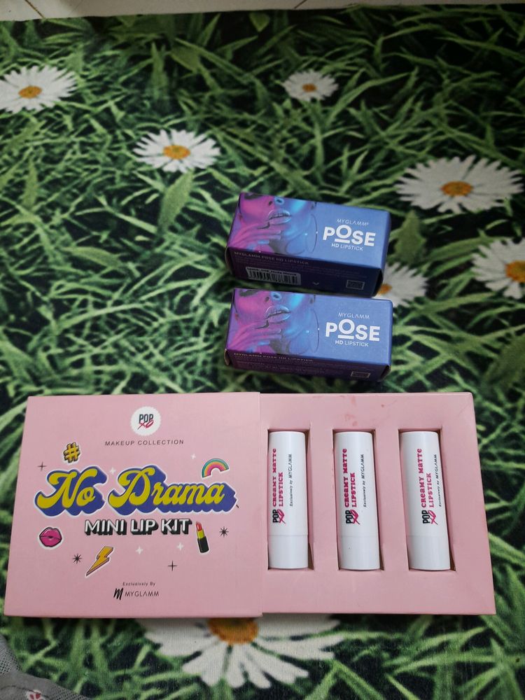 Combo Myglamm Pose HD Lipsticks And Popxo Lipstc