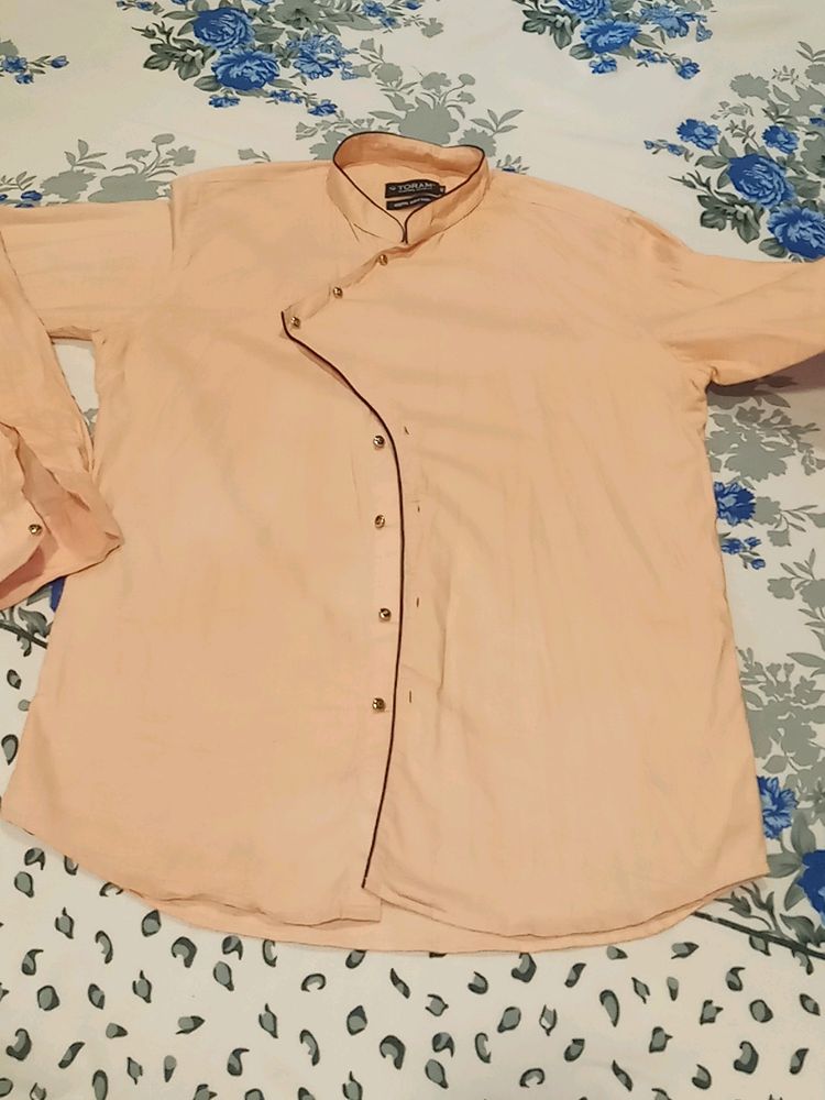 Brabded Peach Colour Mens Shirt Like New One Time Used