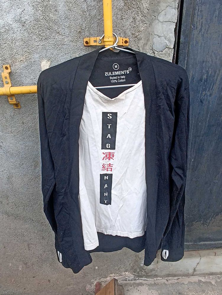 Black & White Jacket Mens Tshirt