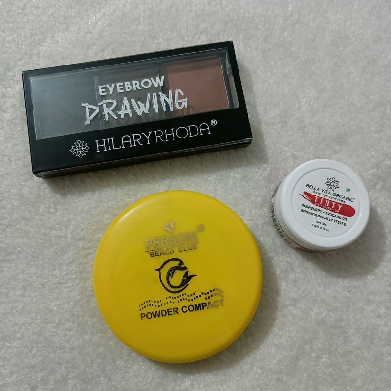 Compact, Eyebrow Palette & Lip & Cheek Tint Combo