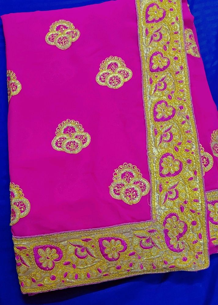 Golden Embroidery Saree