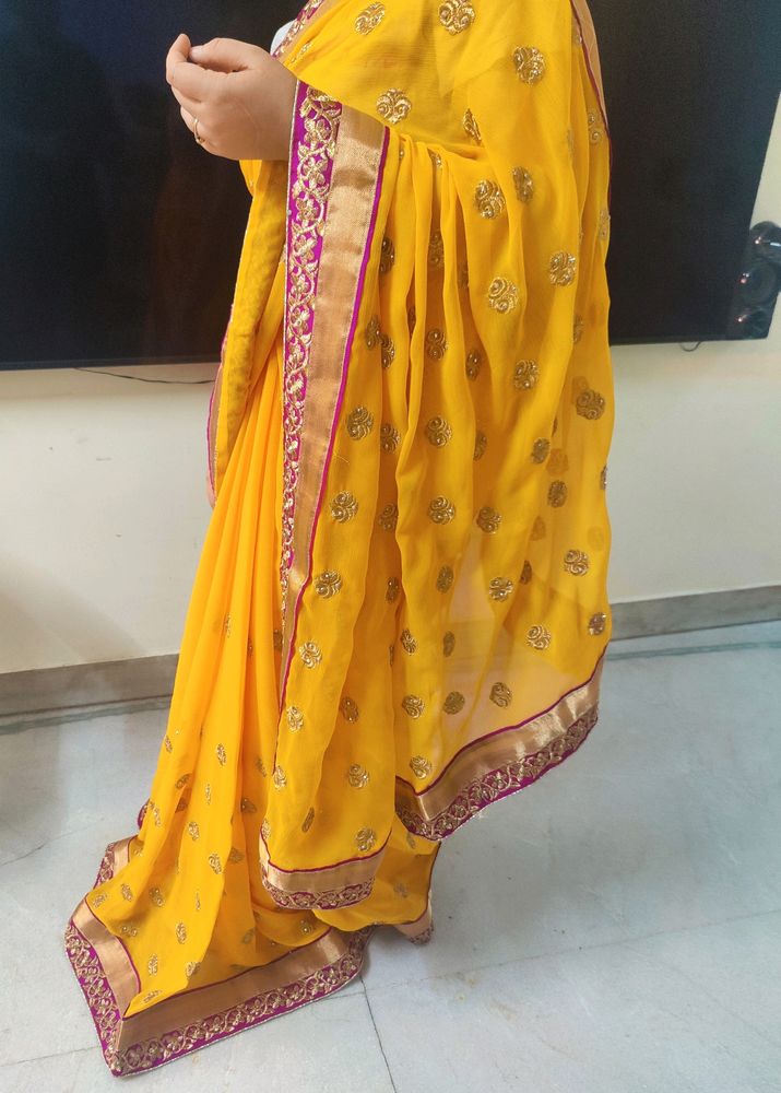 Yellow Coloured Saree