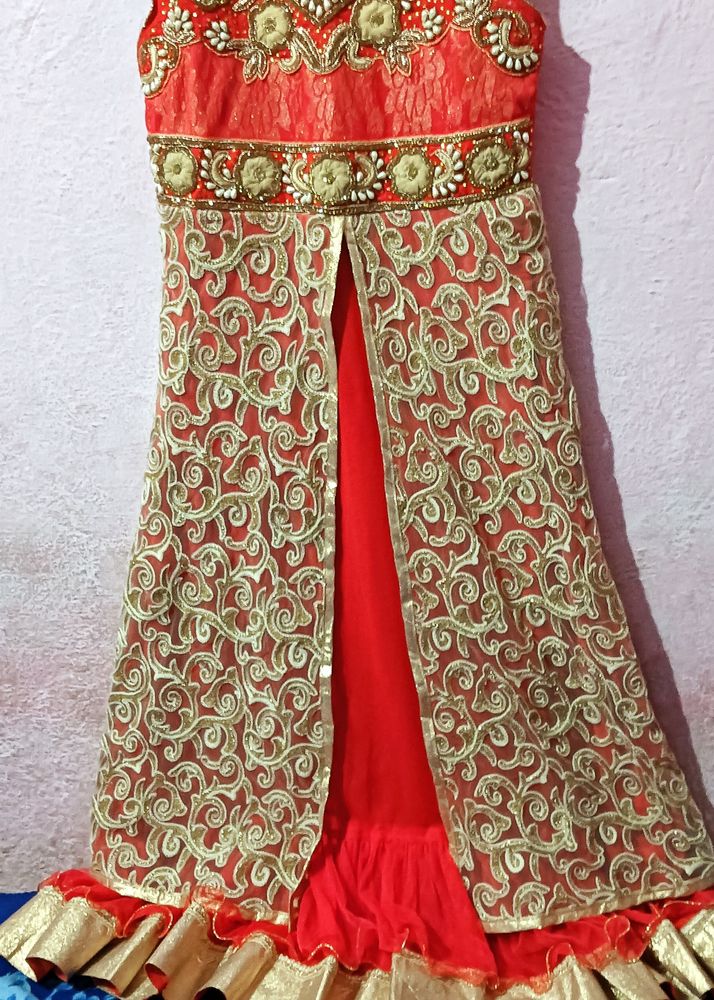 Attractive Red Wedding wear Ethnic Gown