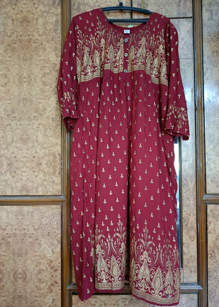 Maroon Kurta with golden design