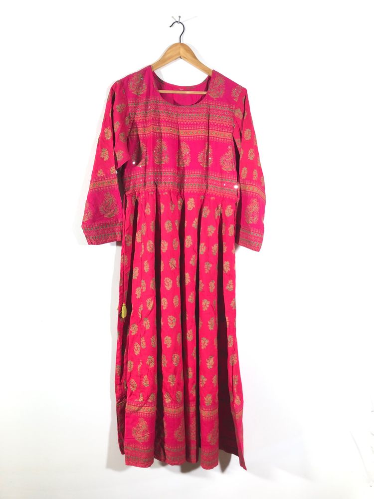 Rose Pink Printed Kurta(Women’s)