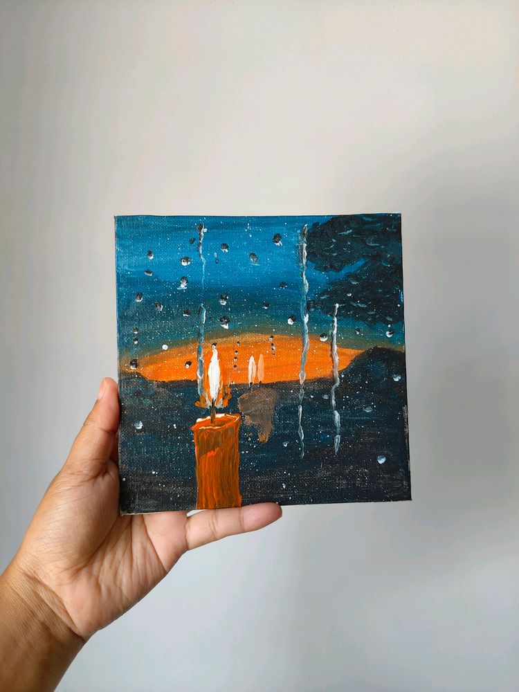 Rainlit Glow - Acrylic Canvas Painting