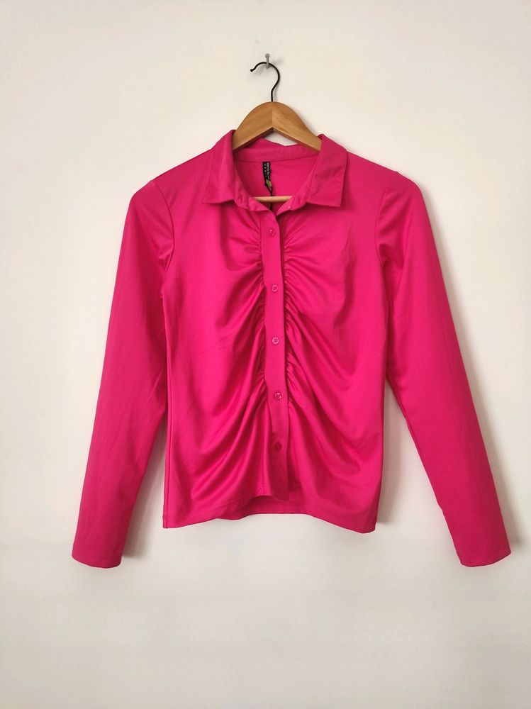 Pink Casual Shirt Tops (Women's)
