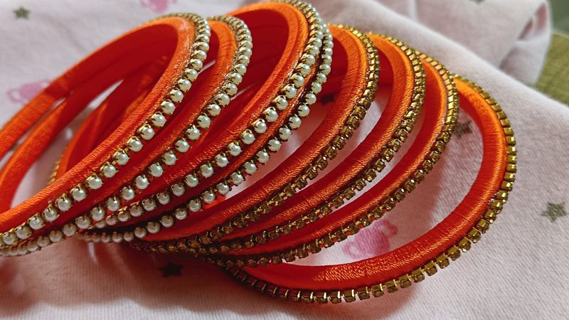 Silk Thread Bangles Prepared By Me